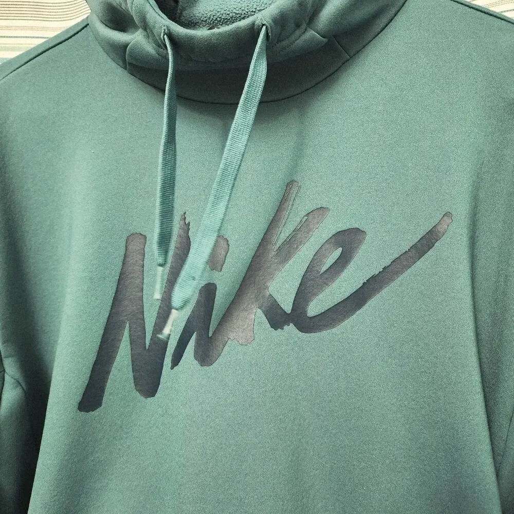 Women's XS NIKE Therma Soft Fleece Green/Blue Pullover Hoodie